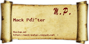 Mack Péter névjegykártya