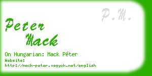 peter mack business card